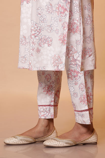 Pink Floral Printed Kurta and Palazzo Co-ord Set