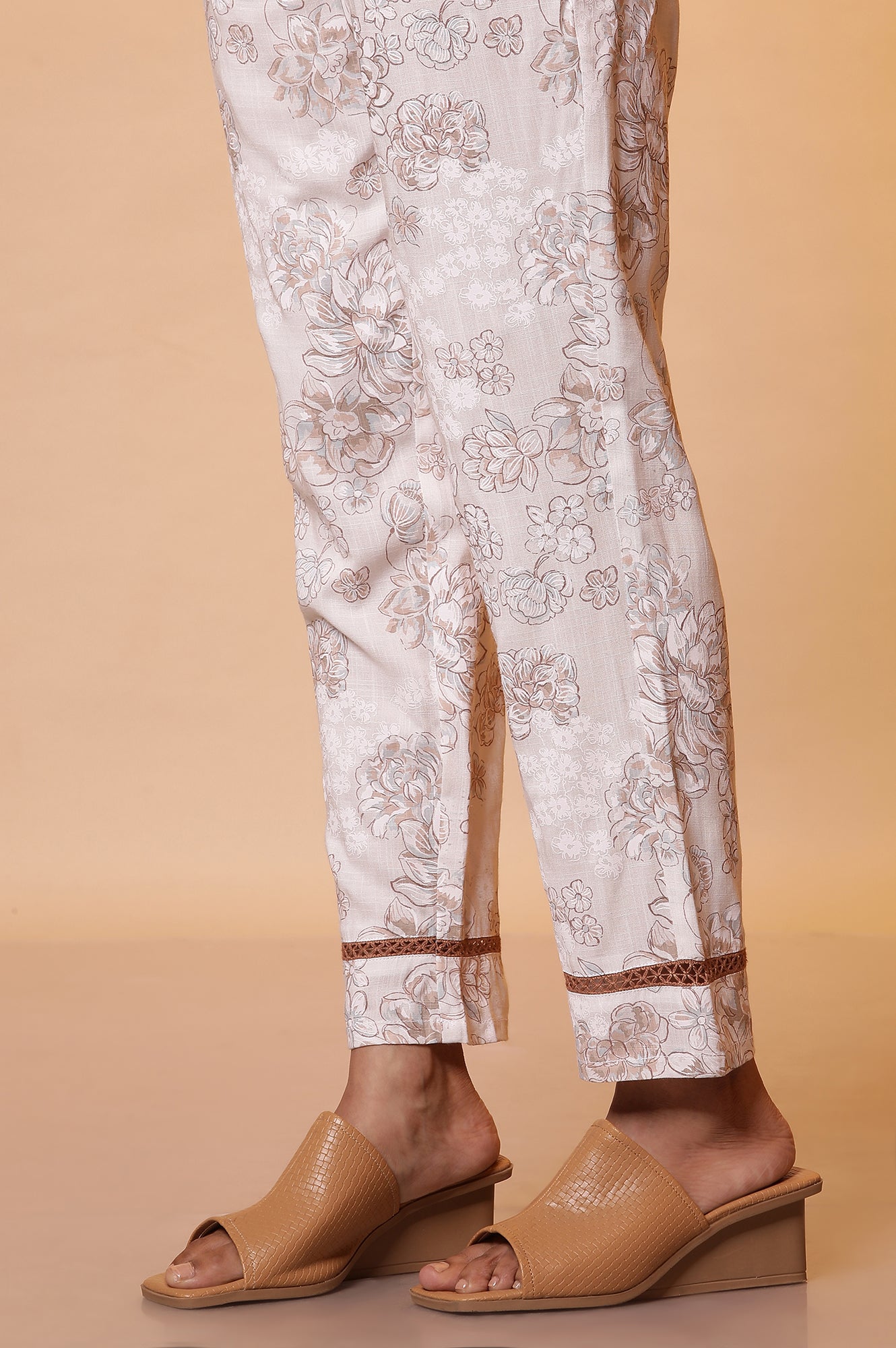 Brown Floral Printed Kurta and Palazzo Co-ord Set