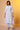 White and Blue Stripe Work Wear Kurta and Palazzo Co-ord Set