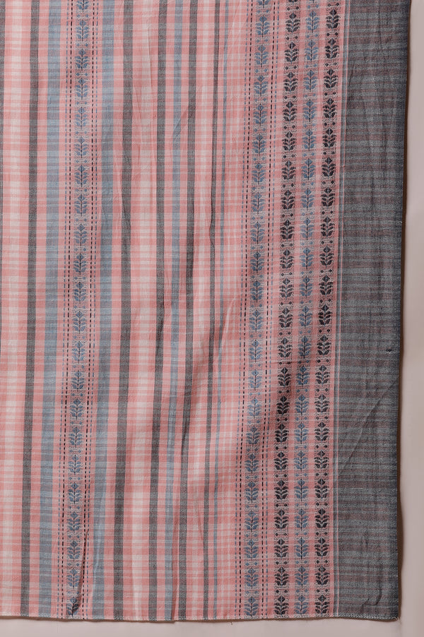 Beige Yarn-Dyed Checkered Kurta and Palazzo Set