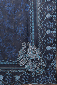 Blue Floral Printed Kurta with Zari Embroidery