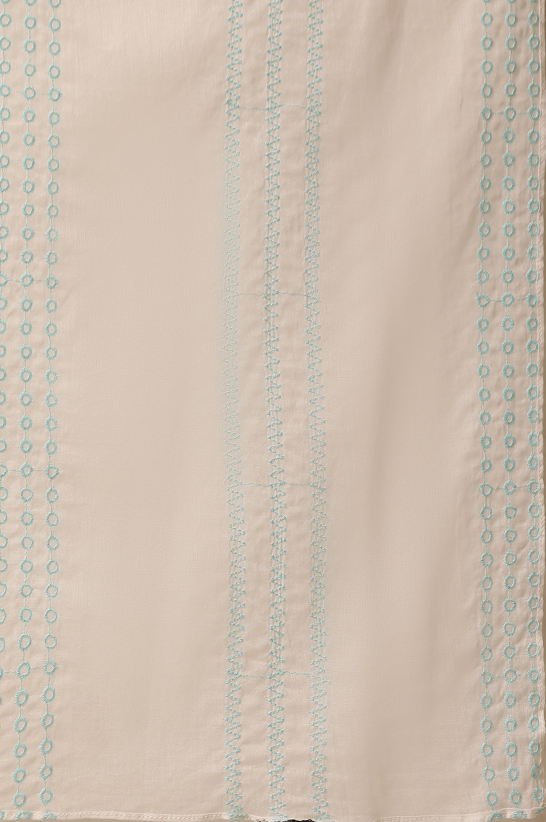 White Embroidered Straight Kurta, Pants and Dupatta Set