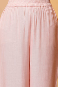 Pink Schiffli Embroidered Kurta, Pants and Dupatta