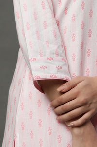 Off White Floral Printed Kurta, Palazzos and Dupatta Set