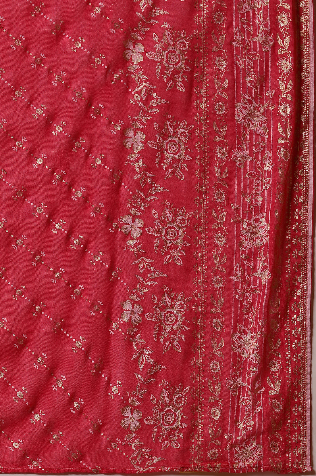 White Foil Printed Flared Kurta, Tights and Stole Set