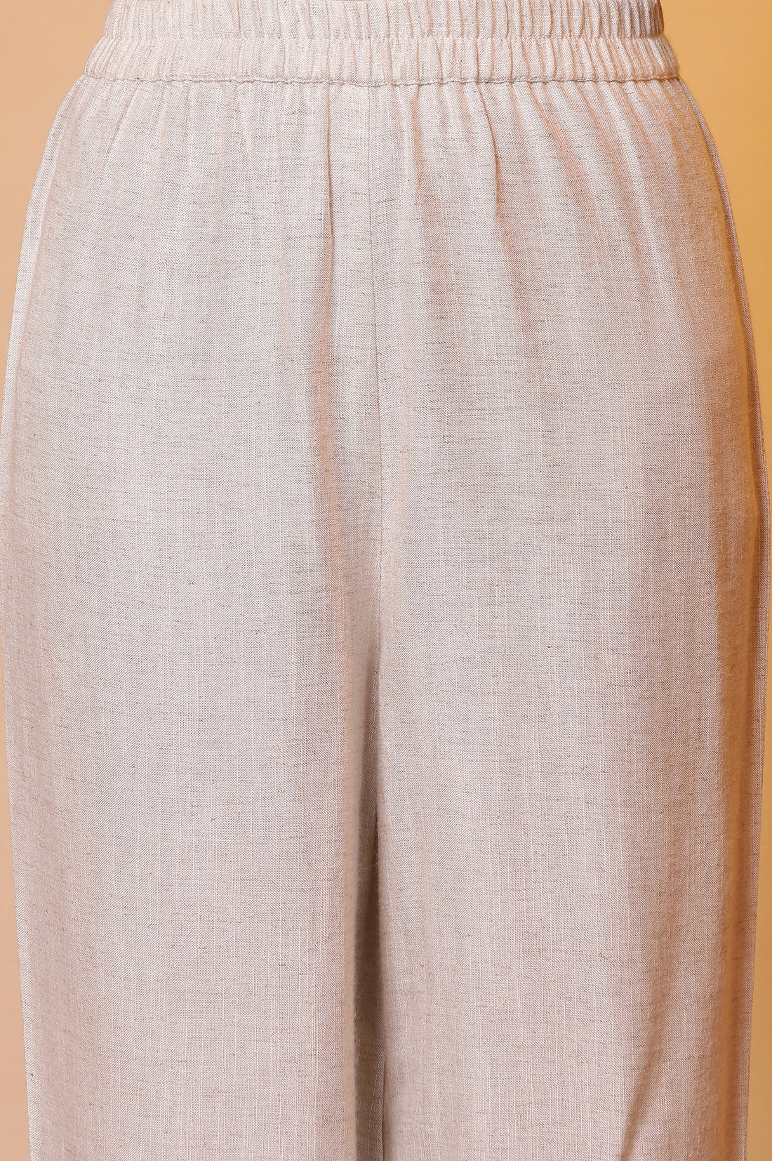 Natural Printed Embellished Neckline Kurta, Palazzo and Dupatta Set