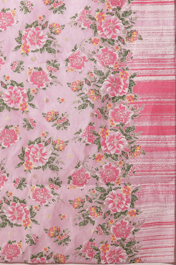 Green Floral Printed Kurta, Sharara and Duptta Set