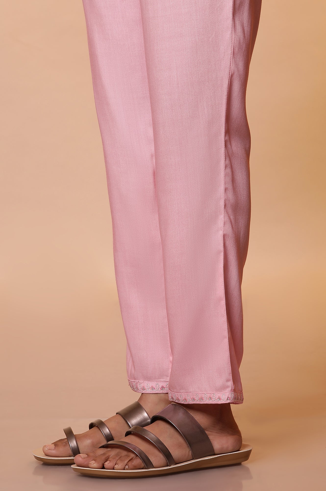 Pink Floral Printed Straight Kurta, Pants and Organza Dupatta