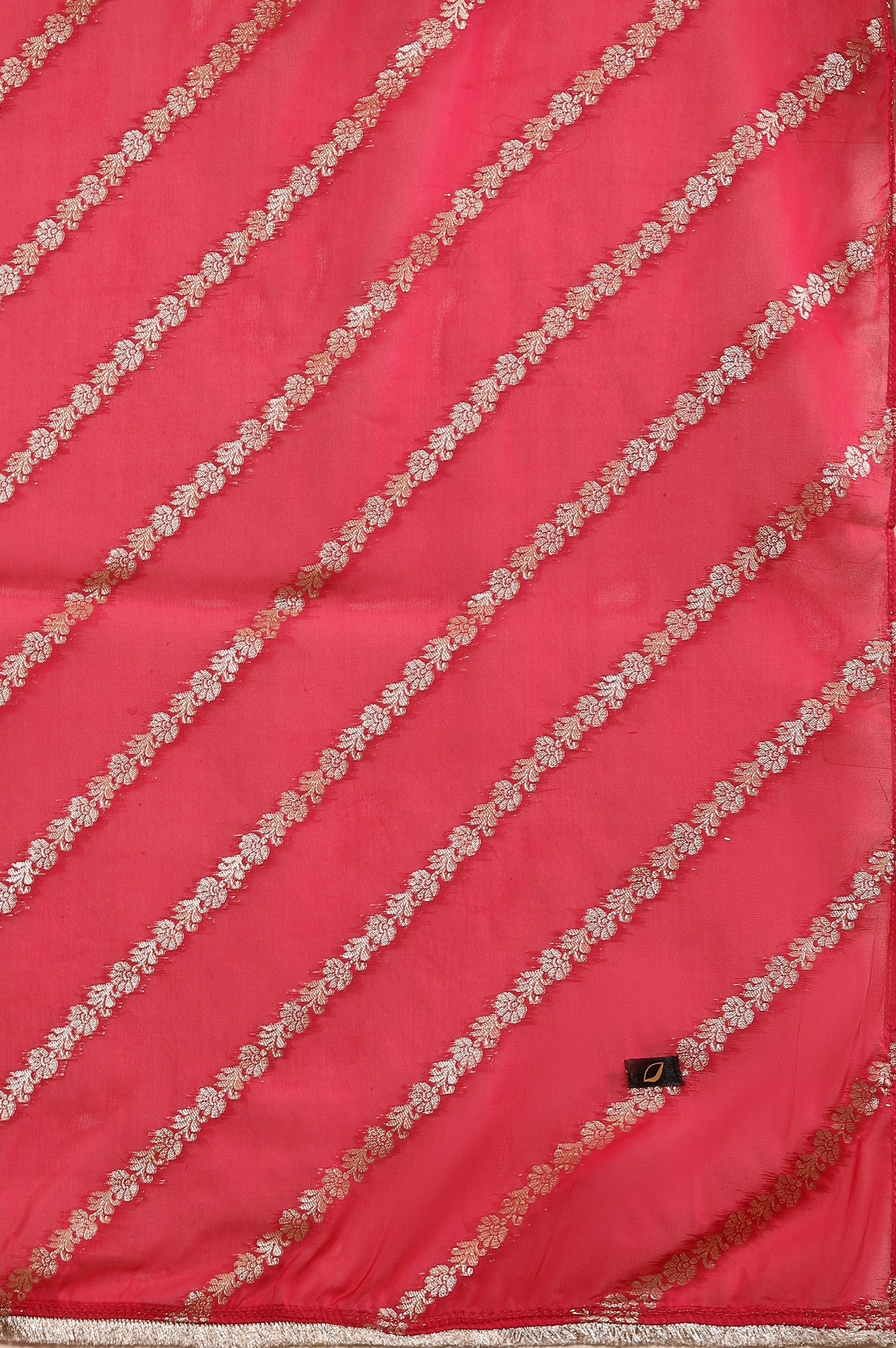 Pink Flared Jacqaurd Kurta, Sharara and Dupatta Set