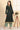 Green Embroidered Flared Winter Dress