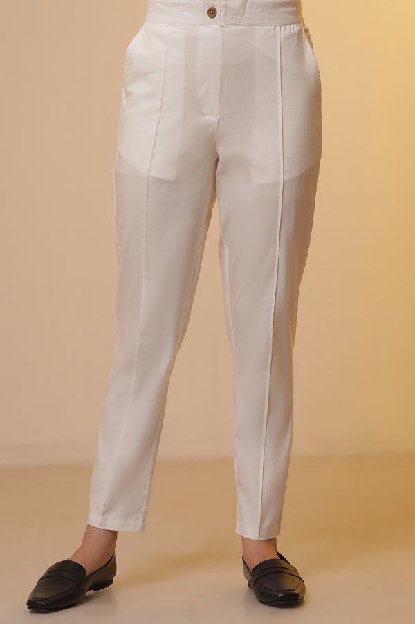 Green Stripe Printed Shirt Collar Kurta and Trousers Set