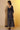 Navy Blue Foil Printed Flared Dress, Tights and Dupatta Set