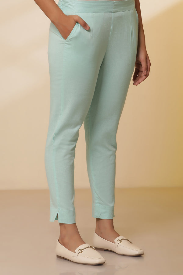 Off White Striped Band Collar Kurta and Trousers Set