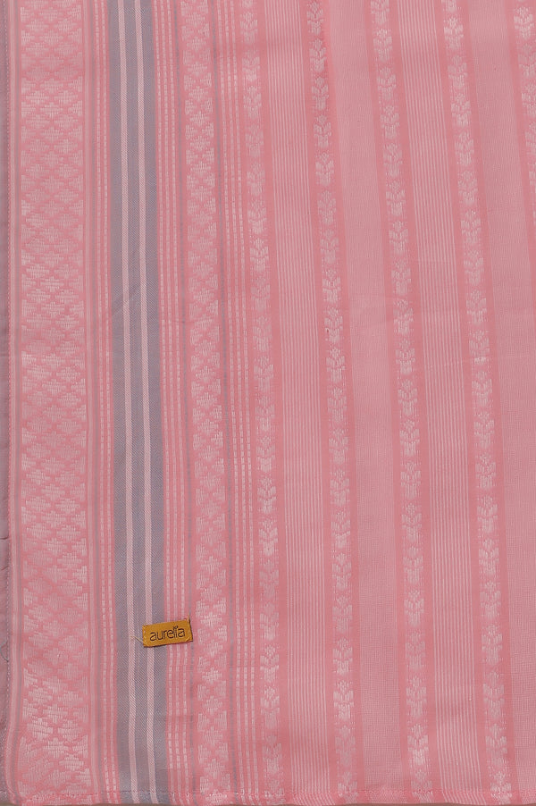 White and Pink Printed Cotton Kurta, Palazzos and Dupatta Set