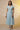 Blue and White Striped Cotton Lurex Flared Kurta and Tights Set