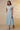 Blue and White Striped Cotton Lurex Flared Kurta and Tights Set