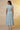 Blue and White Striped Cotton Lurex Flared Kurta and Tights Set