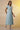 Blue and White Striped Cotton Lurex Flared Kurta and Tights Set