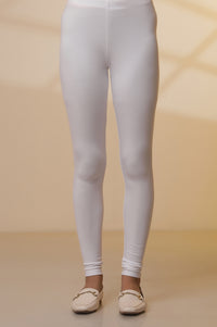 Blue and White Striped Cotton Lurex Flared Kurta and Tights Set