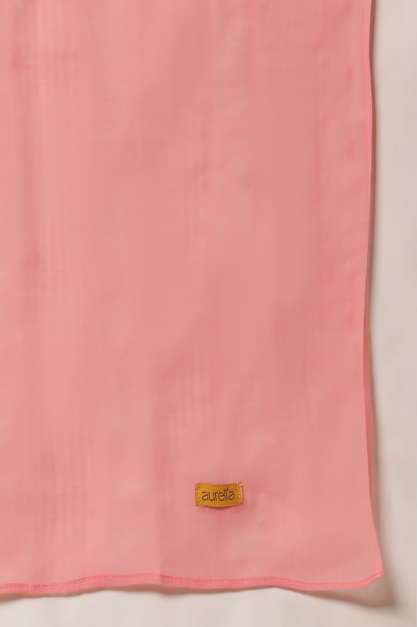 Shell-Pink-Checker-Cotton-Kurta,-Tights-and-Dupatta-Set