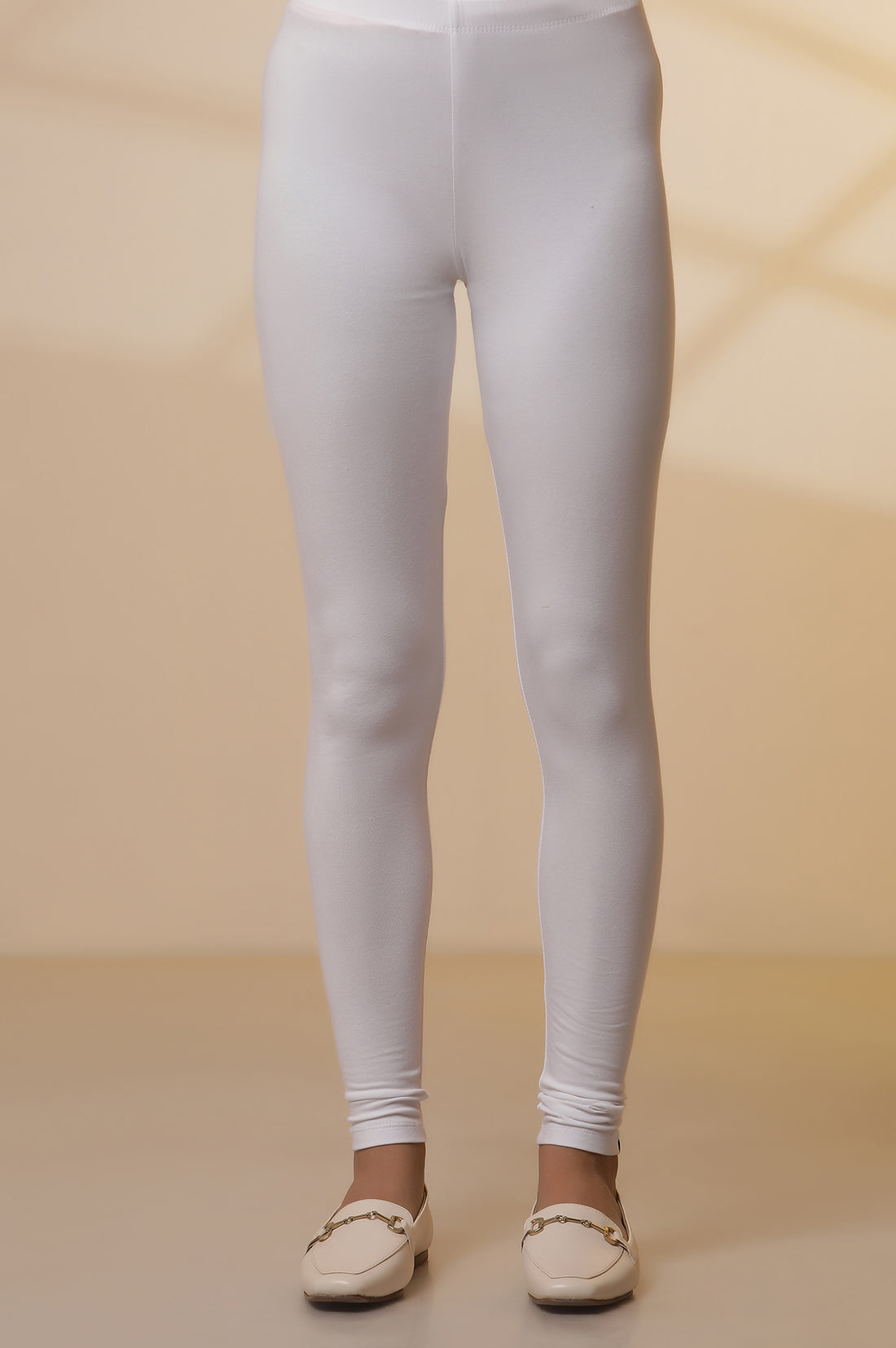 White Yarn-Dyed Striped Kurta and Tights Set