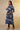 Blue Patch Printed Flared Kurta, Tights and Dupatta Set