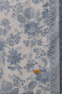 Blue Printed Anarkali Kurta, Tight and Dupatta Set