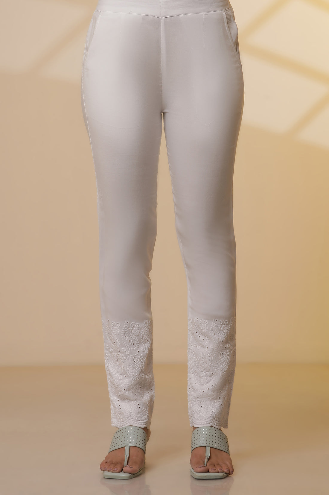 Mint Blue Embroidered Kurta, Pants and Dupatta Set