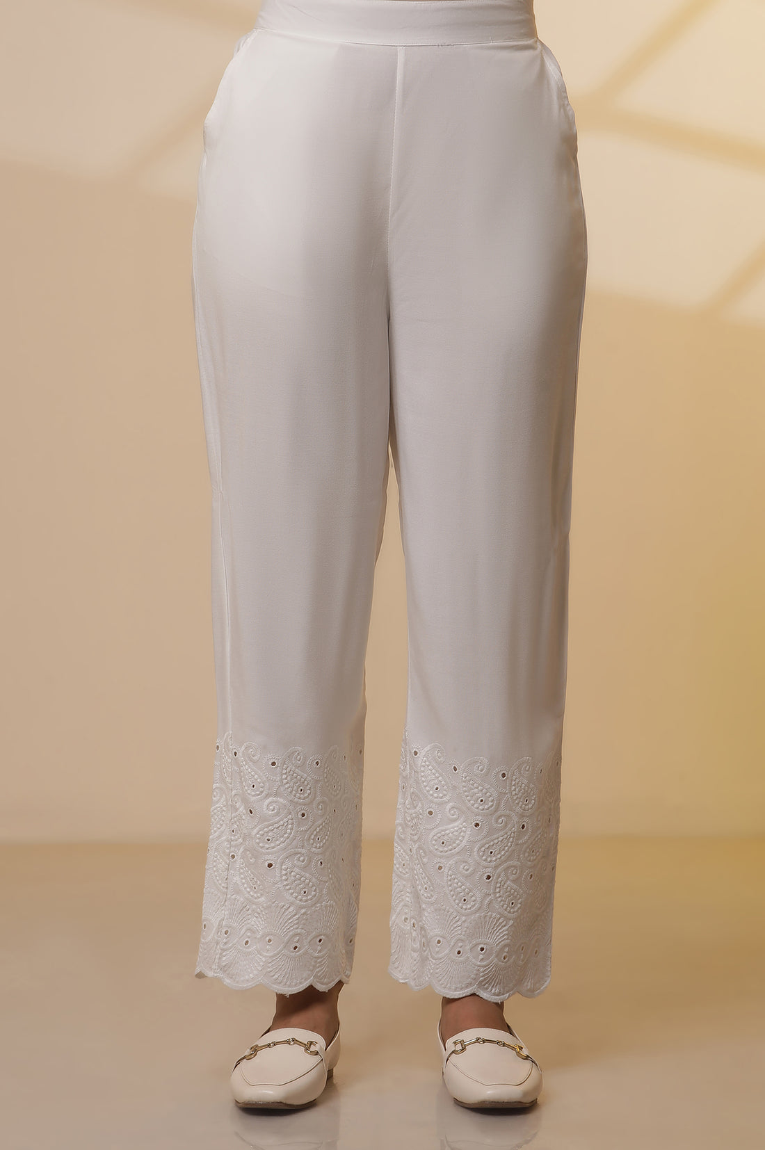 Green Embroidered Schiffli Kurta, Palazzo and Dupatta Set