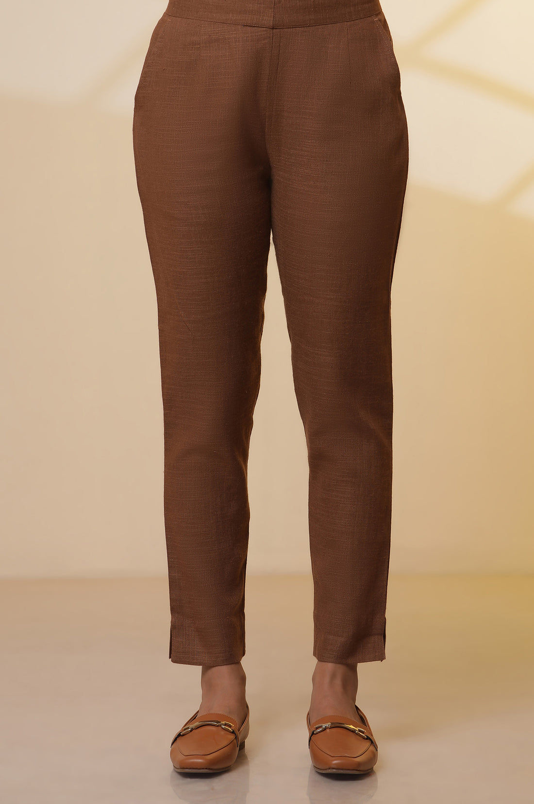 Off-White Stripe Printed Cotton Kurta, Trousers and Dupatta Set