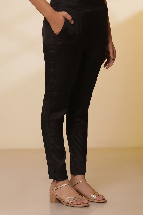 White Shantung Embroidered Straight Kurta, Pants with Dupatta Set