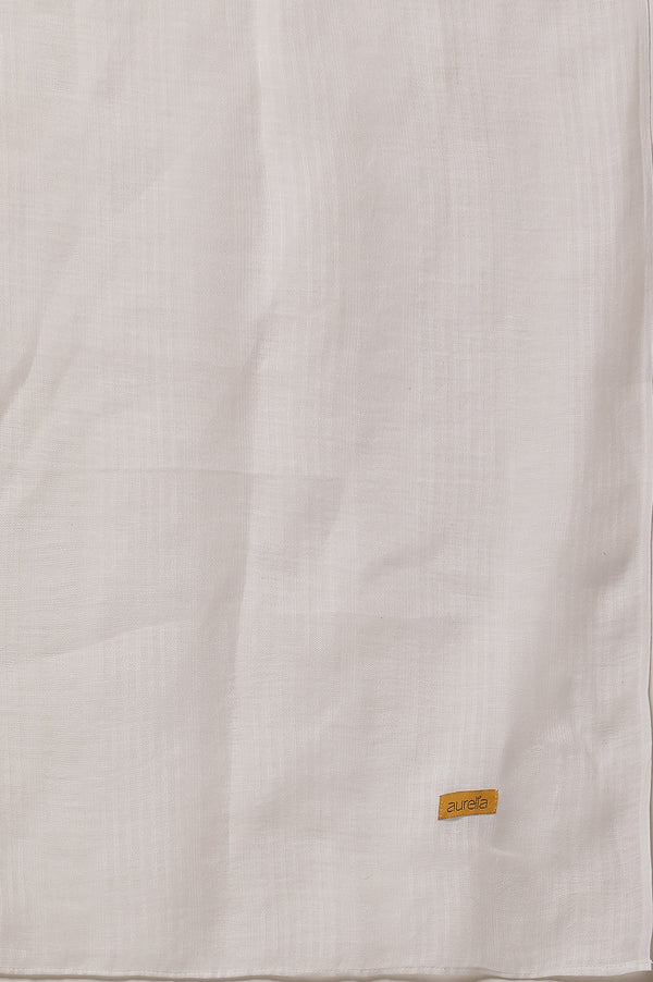 White Floral Printed Flared Kurta, Tights and Dupatta Set