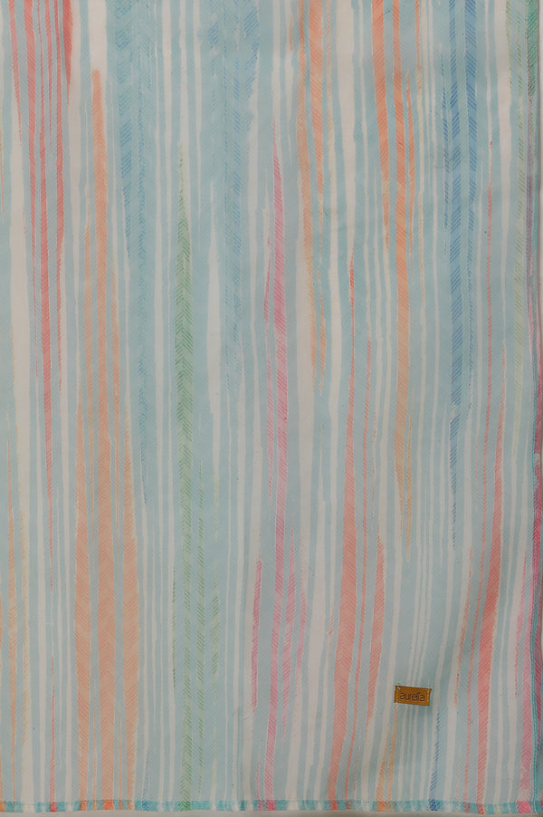 Multi-coloured Printed Kurta, Pants and Dupatta Set