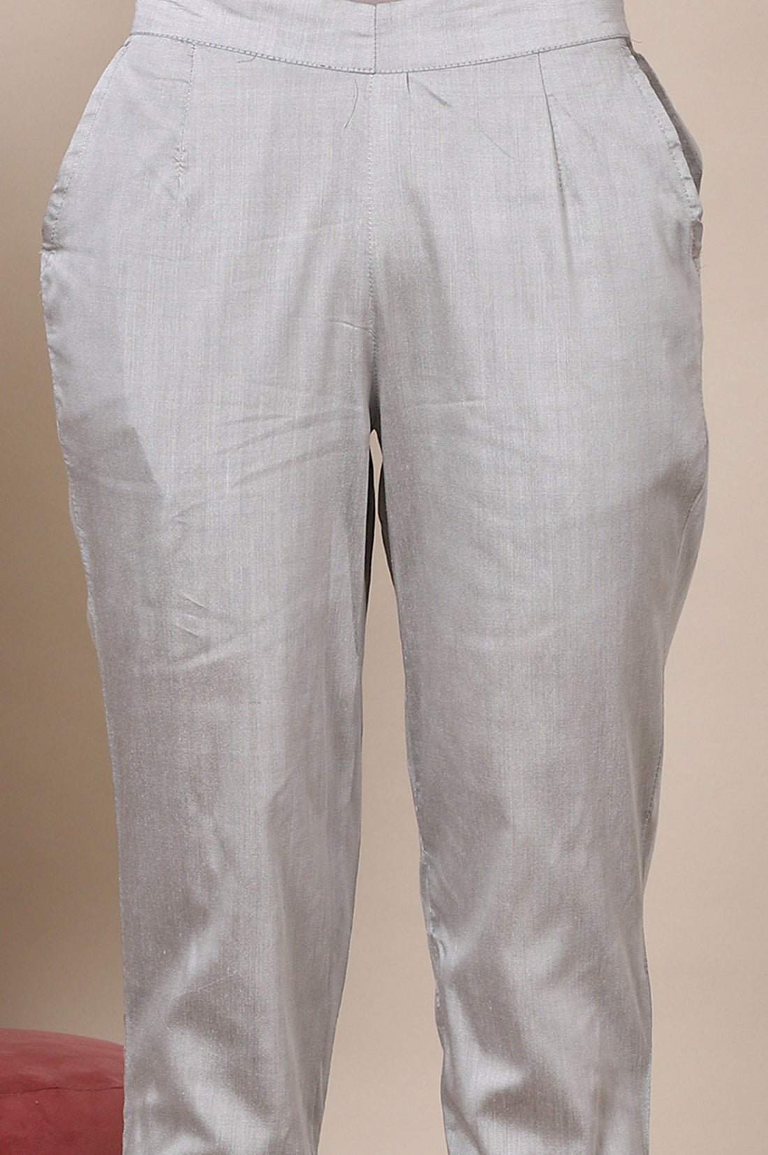 Blue A-line Pure Cotton Top and Trousers Set