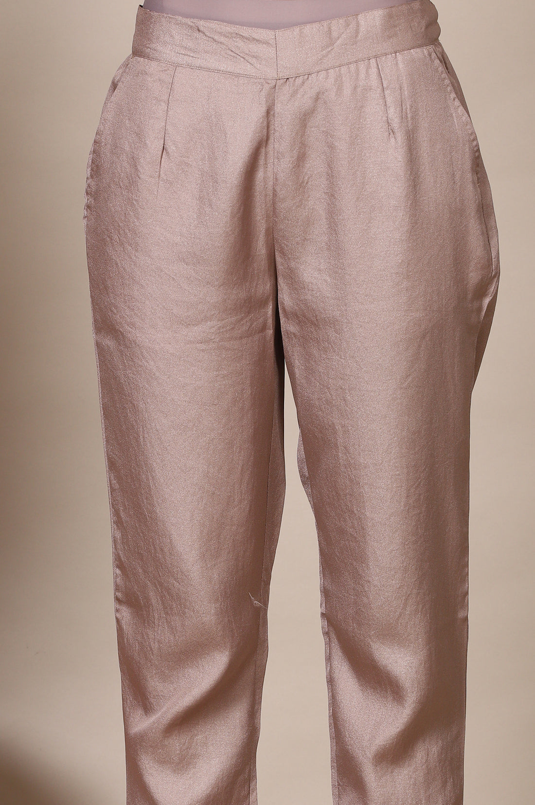Pink A-line Pure Cotton Top and Trousers Set