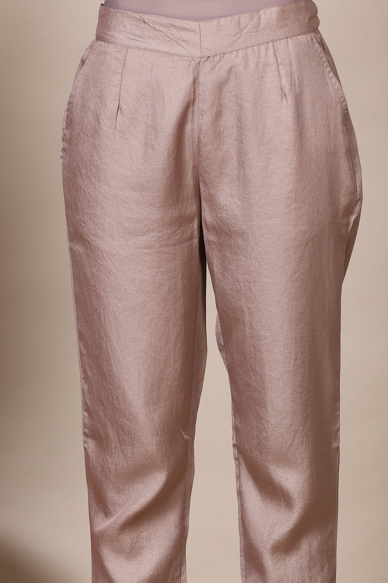 Pink Gathered A line Pure Cotton Top and Trousers Set