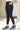 Black Solid Mid Rise Tights in Calf Length