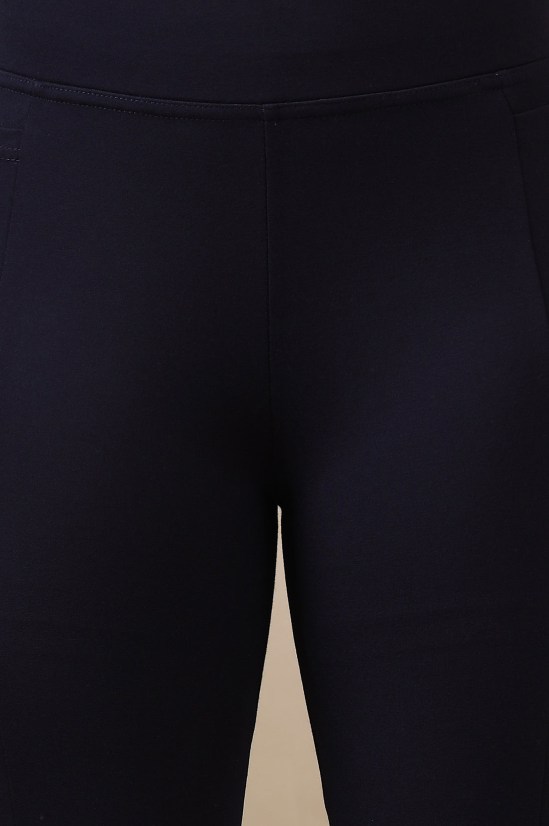 Navy Blue Flared Ankle Length Yoga Tights