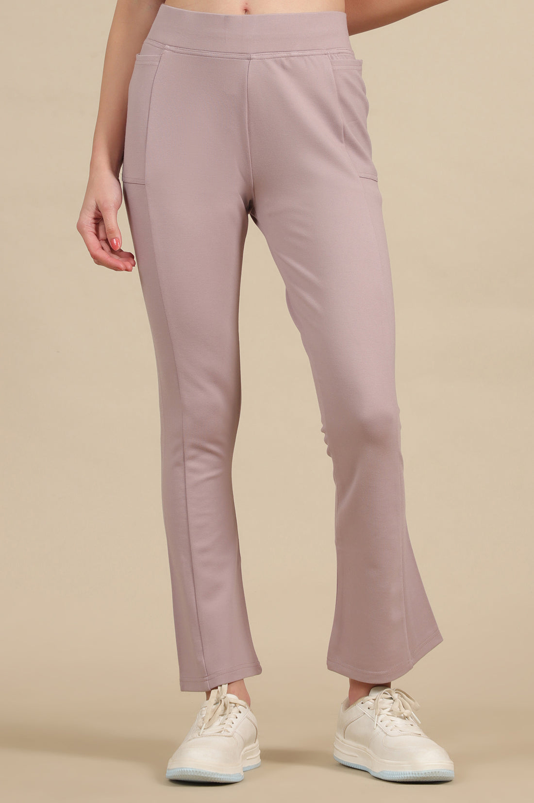 Light Purple Bootcut Yoga Pants with Side Pockets