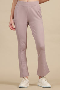 Light Purple Bootcut Yoga Pants with Side Pockets