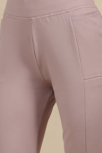 Light Purple Bootcut Yoga Pants with Side Pockets