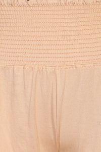 Light Gold Solid Wide Leg Ankle Length High Rise Palazzo