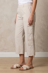 Cream High Rise Cargo Pants