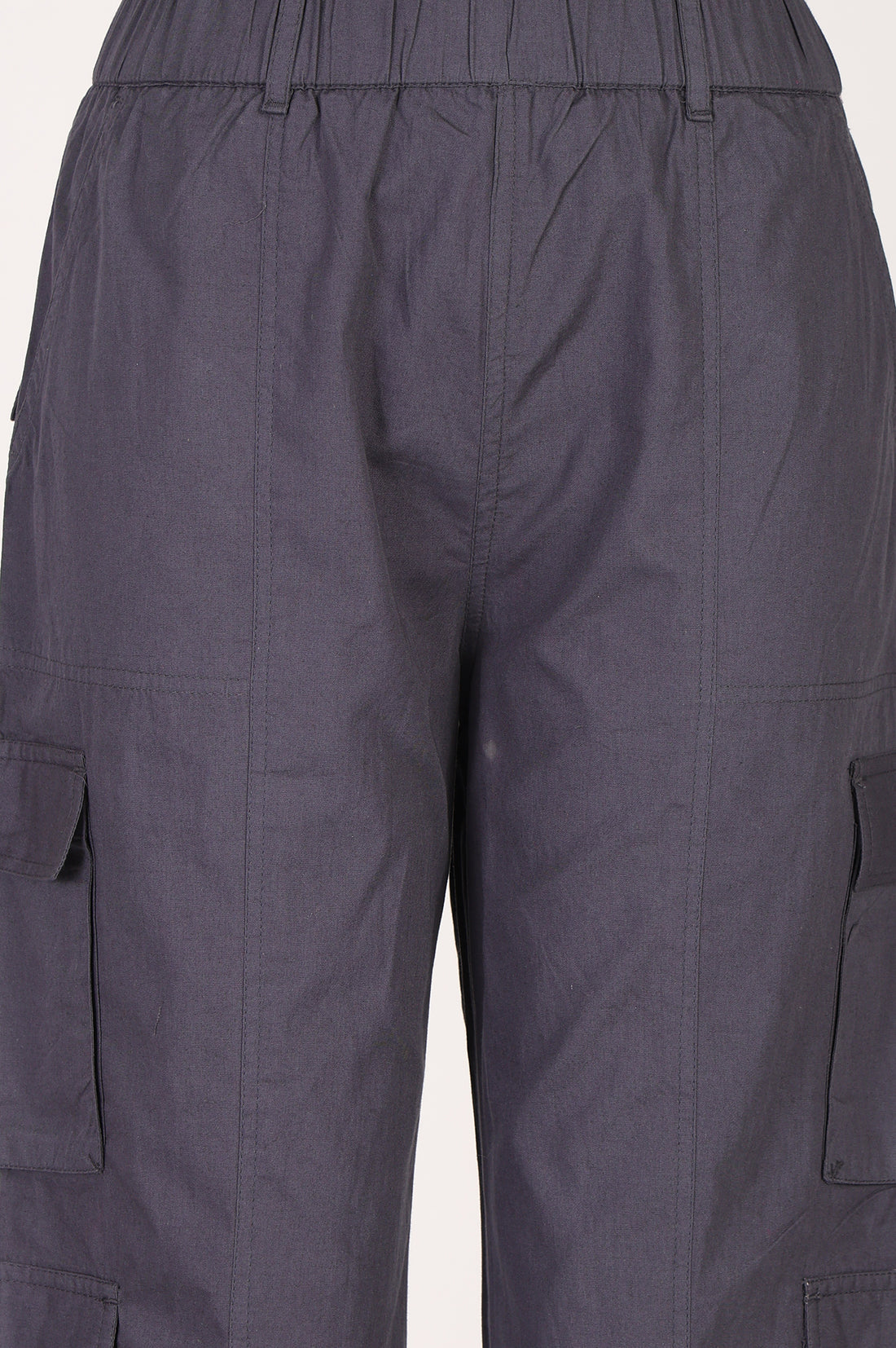 Charcoal High Rise Cargo Pants