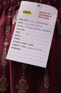 Maroon Ethnic Printed Flared Skirt