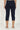 Blue Denim Lycra Mid Rise Calf Length Capri