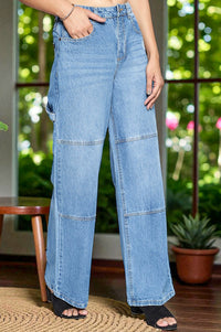 Light Blue Pure Cotton Flared Denim Pants