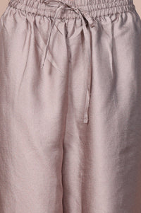 Beige Solid Lustrous Harem Pant