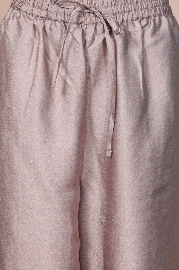 Elleven Women's Beige Solid Lustrous Harem Pant