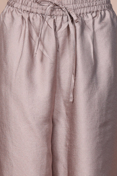 Beige Solid Lustrous Harem Pant